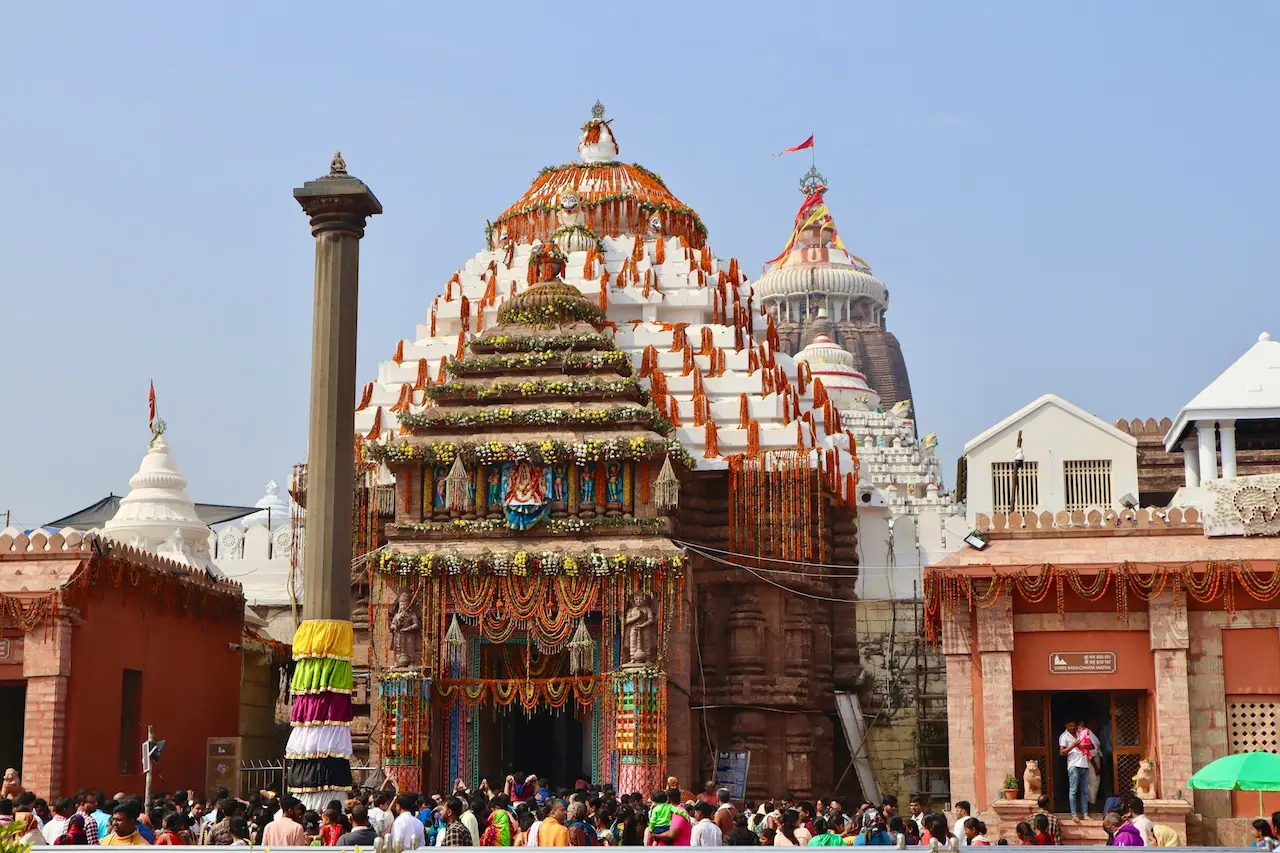 Jagannath Rath Yatra chariots in Puri 2025 lined up for the grand procession.